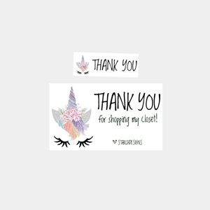 35. Watercolor Unicorn Personalized Package Inserts | Stickers Bundle